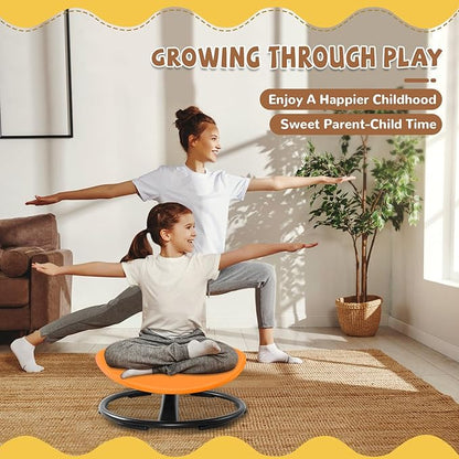 Zhenx Spinning Chair for Kids, Autism Kids Swivel Chair, Kids Sensory Chair, Spinning Chair for Autistic Kids & ADHD Children, Sit and Spin Training Body Coordination(Orange)
