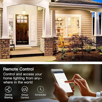 TREATLIFE 3 Way Smart Switch 4 Pack, 2.4Ghz WiFi Smart Light Switch 3 Way Switch Works with Alexa, Google Home and SmartThings, Remote Control, FCC, Schedule, Neutral Wire Required