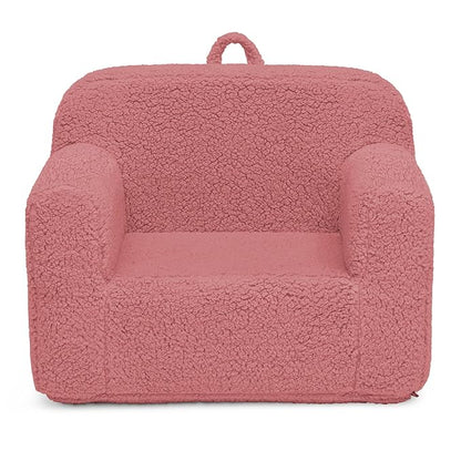 Delta Children Sherpa Cozee Chair - Foam Kids Chair for Ages 18 Months and Up, Rose