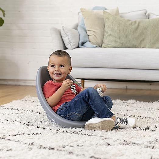 ECR4Kids Leaf Floor Seat, Rocker Chair, Pink/Grey, 6-Piece