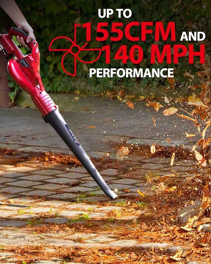 AVID POWER Cordless Leaf Blower, 20V Battery Powered Leaf Blower with 2.0Ah Battery and Charger, 140 MPH 155 CFM Electric Leaf Blower Light Duty for Lawn Care