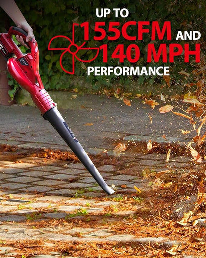 AVID POWER Cordless Leaf Blower, 20V Battery Powered Leaf Blower with 2.0Ah Battery and Charger, 140 MPH 155 CFM Electric Leaf Blower Light Duty for Lawn Care