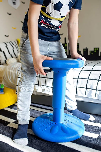 Studico ActiveChairs Adjustable Wobble Chair, Flexible Classroom Seating improves Focus, Posture & Helps ADHD/ADD. Classroom Stools, Active Wobble Chairs, Adjusts from 16.65" to 23.75" Ages 13-18 Blue