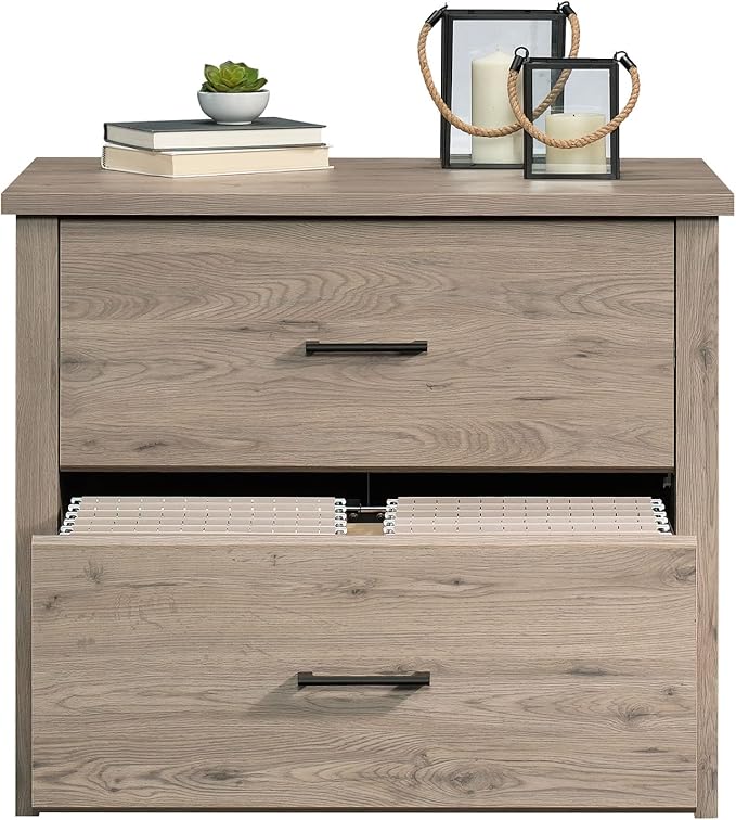 Sauder Summit Station 2-Drawer Lateral File Cabinet, L: 33.86" x W: 20.87" x H: 29.02", Laurel Oak