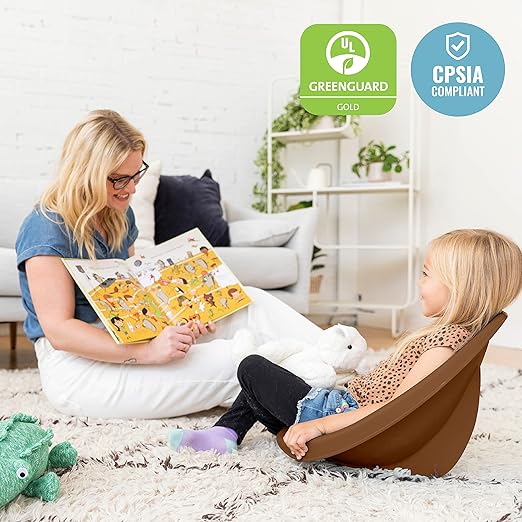 ECR4Kids Leaf Floor Seat, Rocker Chair, Chocolate, 6-Piece