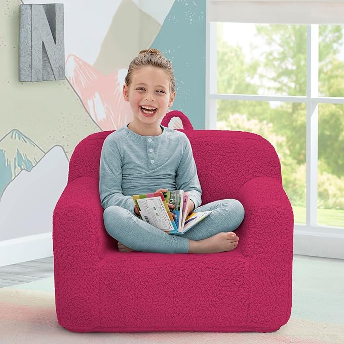Delta Children Cozee Sherpa Chair, Hot Pink