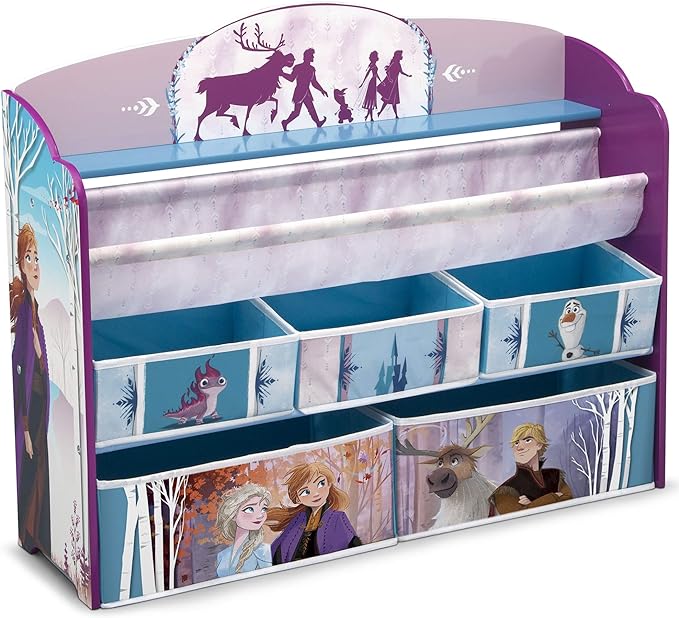 Delta Children Kids Convertible Activity Bench - Greenguard Gold Certified, Frozen II & Deluxe Toy and Book Organizer, Disney Frozen II