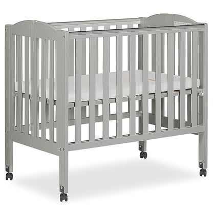 2 in 1 Folding Portable Crib in Cool Grey, Greenguard Gold Certified , 40x26x38 Inch (Pack of 1)
