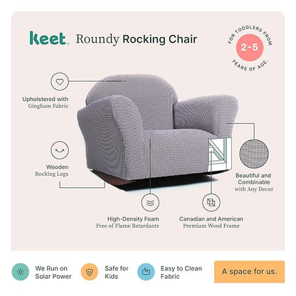 Keet Roundy Rocking Kid's Chair, Brown Gingham
