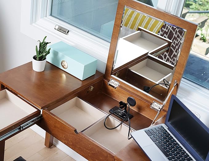Hives & Honey Parsons Writing Vanity Computer Desk Office Furniture - Walnut