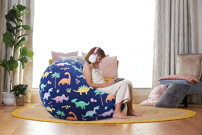 Aubliss Stuffed Animal Bean Bag Storage Chair (Dinosaur, X-Large (48''))