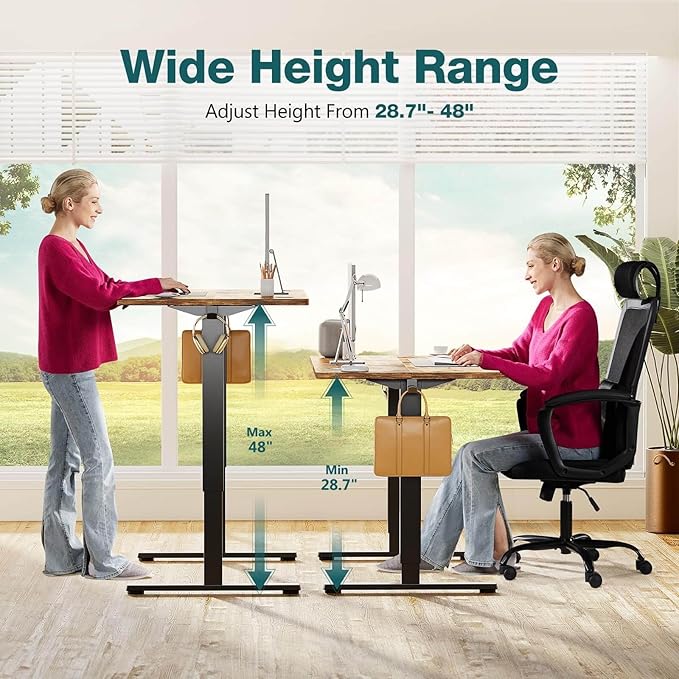 NicBex Laik-DW-00020-DX Desks, 62" W x 23" D x 28" H, Brown