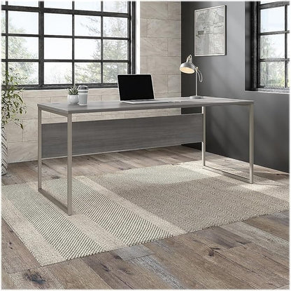 Bush Business Furniture Hybrid 72W x 30D Computer Table Desk with Metal Legs in Platinum Gray