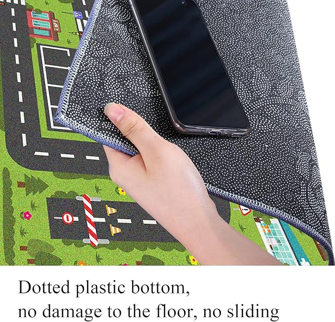 Car Rug Play Mat, Road Rug Carpet for Kids, City Life Educational Road Traffic Carpet for Ages 3-12 Years Old(140×200cm/55×79inch)