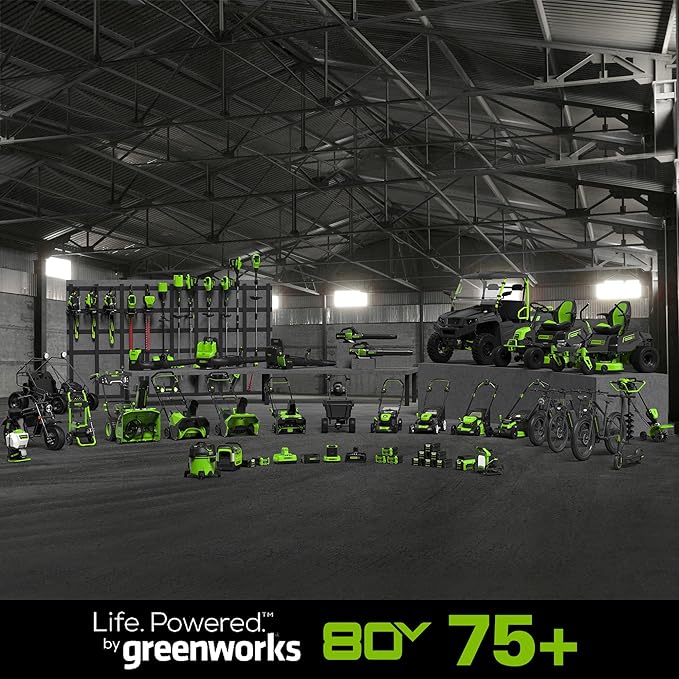 Greenworks 80V (150 MPH / 500 CFM / 75+ Compatible Tools) Cordless Axial Leaf Blower, 2.0Ah Battery and Charger Included