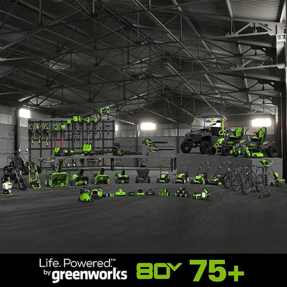 Greenworks 80V (125 MPH / 500 CFM / 75+ Compatible Tools) Cordless Axial Leaf Blower, 2.0Ah Battery and Charger Included