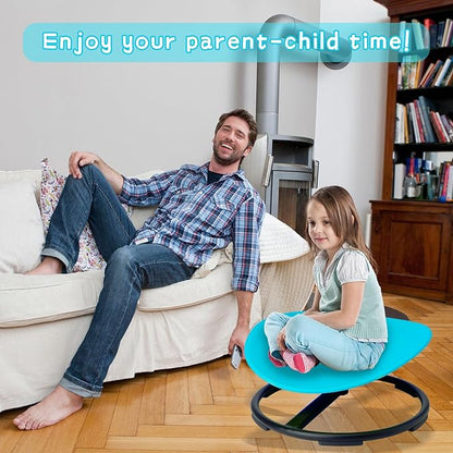 Swivel Sensory Spinning, Autism Children's Chair, Boost Balance in Kids,Non-Slip, Blue