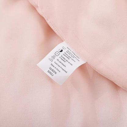 ROSGONIA Comforter Full Size for Girls Boys Teens Blush, 3pcs(1 Boho Pink Comforter & 2 Pillowcases) Lightweight Dorm Bedding Soft All Season Bed Set