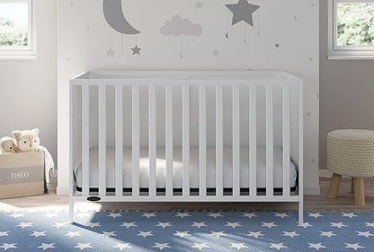 Graco Theo 3-in-1 Convertible Crib (White) - GREENGUARD Gold Certified, Converts to Toddler Bed & Daybed, Fits Standard Full-Size Crib Mattress, 4 Adjustable Mattress Heights