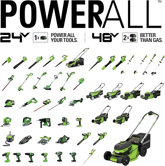 Greenworks 24V Sweeper, 2.0Ah Battery and Charger Included