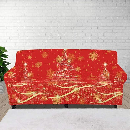 FKELYI Easy Going Stretch Sofa Slipcover Christmas Tree Sofa Couch Cover Washable Sofa Slipcovers Comfortable Furniture Protector XL