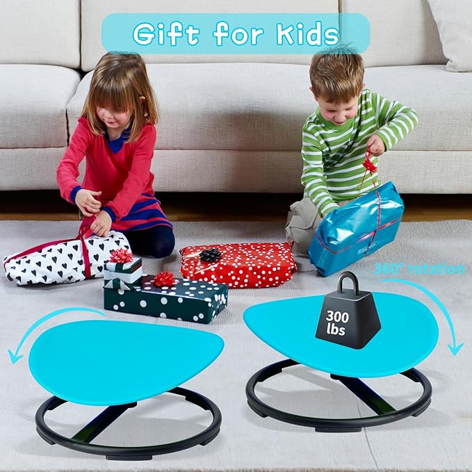 Swivel Sensory Spinning, Autism Children's Chair, Boost Balance in Kids,Non-Slip, Blue