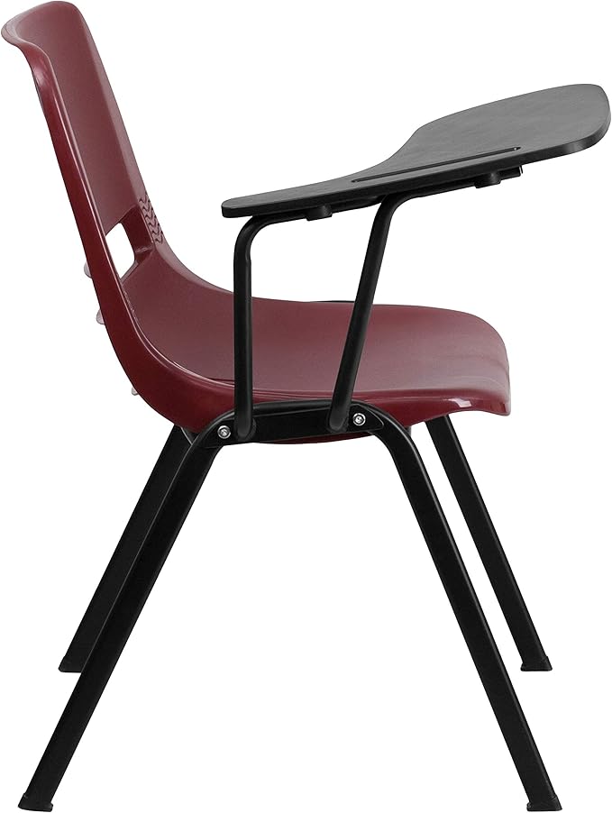 Flash Furniture HERCULES 5 Pack Burgundy Ergonomic Shell Chair with Left Handed Flip-Up Tablet Arm