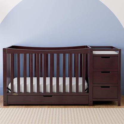 Graco Remi 4-In-1 Convertible Crib & Changer With Drawer (Espresso) – GREENGUARD Gold Certified, Crib And Changing-Table Combo, Includes Changing Pad, Converts To Toddler Bed, Full-Size Bed