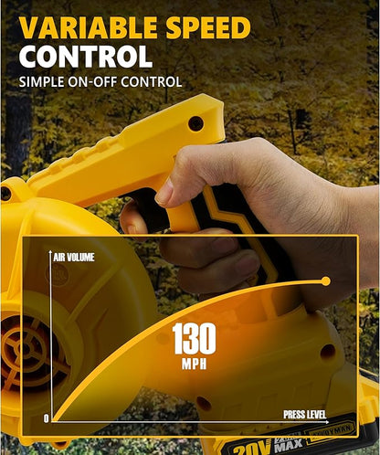 Alloyman Leaf Blower, 20V Cordless Leaf Blower, Leaf Blower Cordless with 2.0Ah Battery and Charger, Electric Leaf Blower for Yard Cleaning/Snow Blowing.
