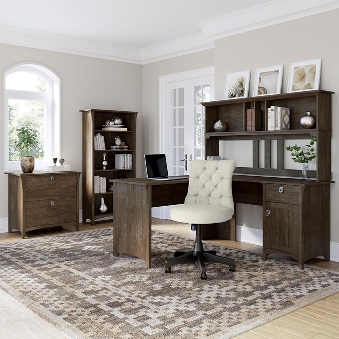 Bush Furniture Salinas 2 Drawer Lateral File Cabinet in Ash Brown