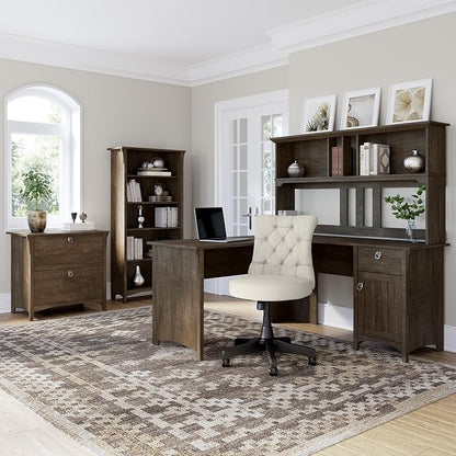 Bush Furniture Salinas 2 Drawer Lateral File Cabinet in Ash Brown