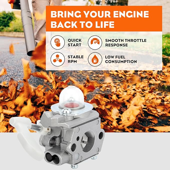 Hipa 26B 26CC Carburetor Compatible with Homelite 26B Blower UT09526 Carburetor Homelite Replace 308054114 308054075 Leaf Blower