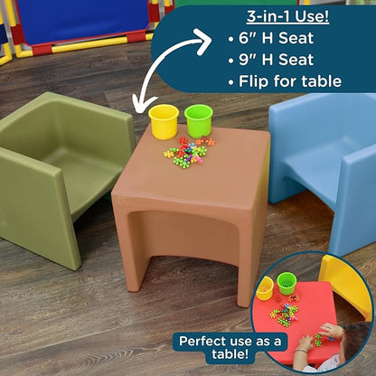 Children's Factory Woodland Set of 4 Cube Chairs