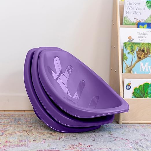 ECR4Kids Leaf Floor Seat, Rocker Chair, Purple, 6-Piece