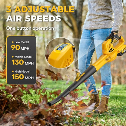 Alloyman 40V Max Cordless Leaf Blower, 150MPH/130CFM Electric Leaf Blowers, with 2 * 2.6AH Batteries & Fast Charger, 3 Speed Mode Lightweight Powered Leaf Blowers for Lawn Care/Snow Blowing