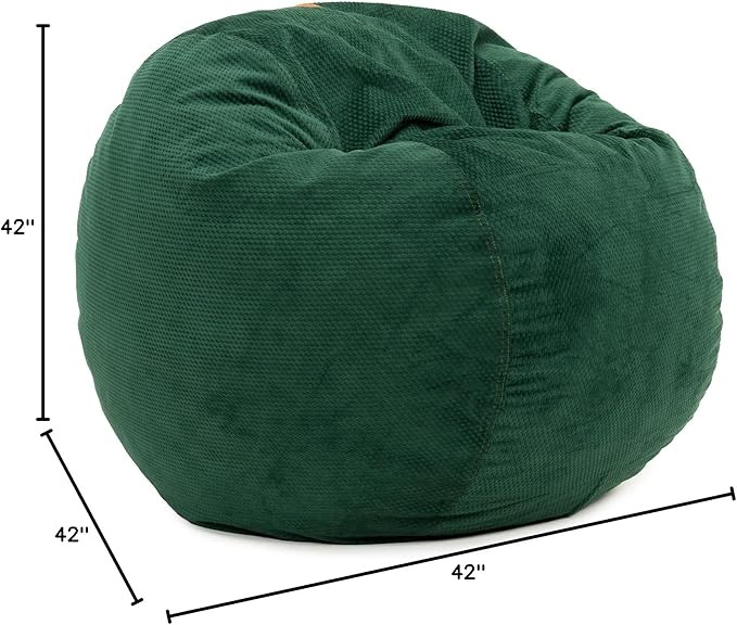 CordaRoy's Chenille Bean Bag - Convertible Bean Bag Chair & Bed - Machine-Washable Chenille Fabric Cover - for Basement, Living Room, Game Room, Dorm & More - Full Size - Rainforest