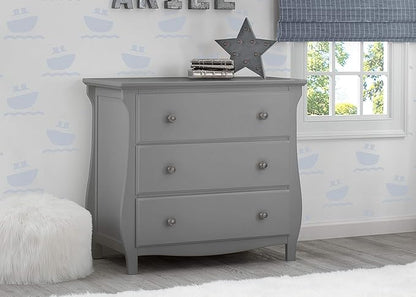 Delta Children Lancaster 4-in-1 Convertible Baby Crib & 3 Drawer Dresser with Changing Top, Grey