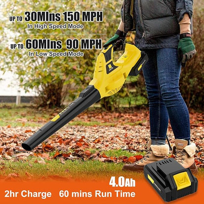 Leaf Blower Cordless,4.0 Ah 21V Handheld Electric Leaf Blower with Battery and Fast Charger, 2 Speed Mode, Lightweight Battery Powered Leaf Blowers for Lawn Care, Patio, Yard, Sidewalk