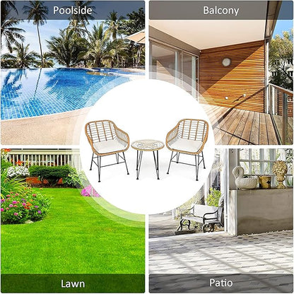 Bistro Table and Chairs Set of 2, OneSize, Pale Brown