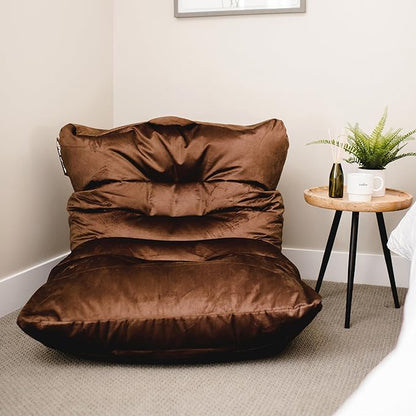 Big Joe Roma Bean Bag Chair, Chocolate Plush, Soft Polyester, 3 feet