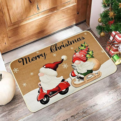 Vanleonet Merry Christmas Gnome Door Mat, Christmas Welcome Decorative Doormat,Winter Xmas Holiday Front Porch Rugs, Outdoor Indoor Entrance Doormat, Front Door Mats Floor Mat, 29 x 17 Inch