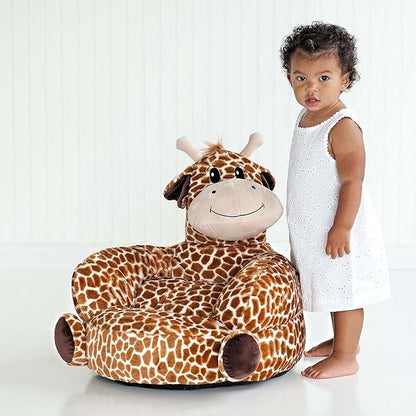 Trend Lab Giraffe Toddler Chair Plush Character Kids Chair Comfy Furniture Pillow Chair for Boys and Girls, 21 x 19 x 19 inches