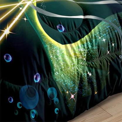 Mermaid Full Size Bedding Set Mermaid Bedding Full Bubble Mermaid Set for Girls Beautiful Mermaid Fairy Tale Bedding Set with 1 Comforter and 2 Pillowcases for Girls Bedroom Decor, Full Size