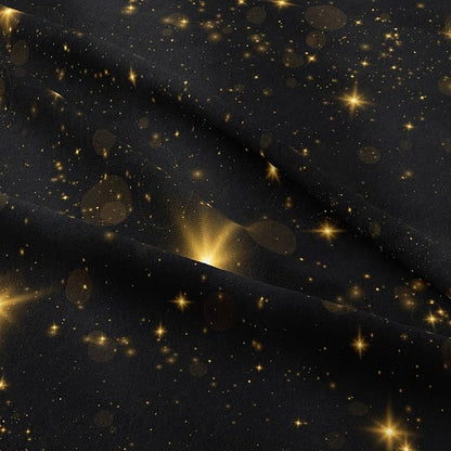 Tailor Shop Glitter Comforter Sets Queen Size Black and Glod Comforter Sets for Kids Boys Teens Star Glitter Bedding Sets Twinkle Starlight Comforter Sets with 1 Comforter 1 Pillowcases