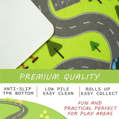HOMORE Kids Play Mat Rug, Fun and Educational City Play Rug for Hot Wheels Track Racing and Toys, Kids Carpet Playmat Area Rug for Children Bedroom Play Room Nursery, 4x6 Feet