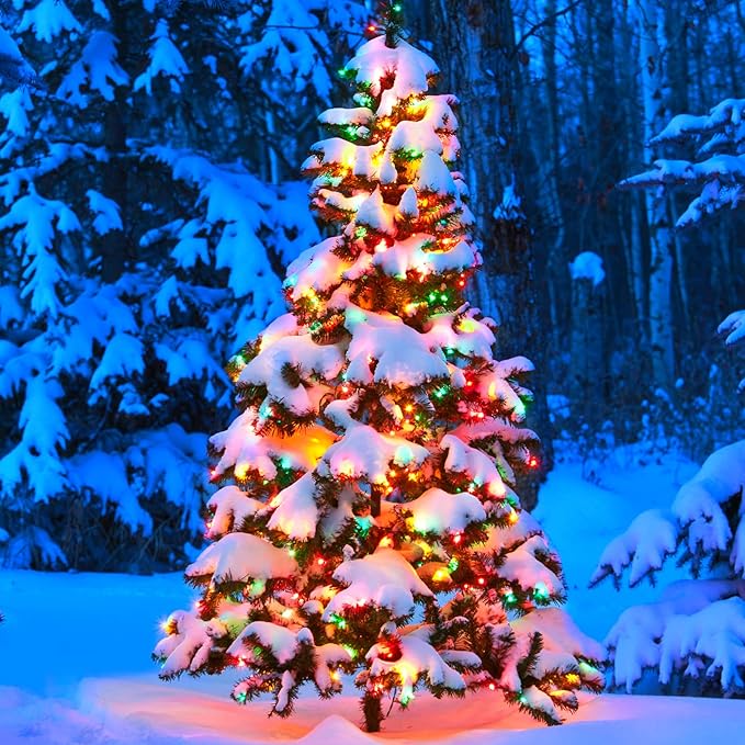 Toodour Christmas Lights Outdoor, 213ft 600 LED Christmas String Lights, 8 Modes, Timer, Waterproof Christmas Fairy Twinkle Lights for Home Garden Yard Wedding Party Tree Xmas Decors - Multicolor