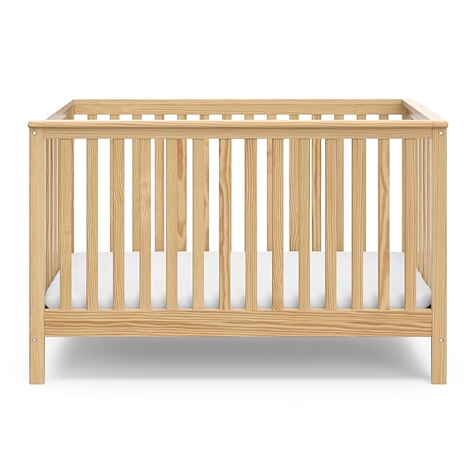 Storkcraft Hillcrest 4-in-1 Convertible Crib (Natural) - Converts to Daybed, Toddler Bed, and Full-Size Bed, Fits Standard Full-Size Crib Mattress, Adjustable Mattress Support Base