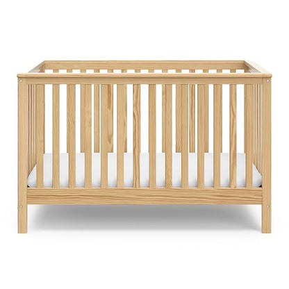 Storkcraft Hillcrest 4-in-1 Convertible Crib (Natural) - Converts to Daybed, Toddler Bed, and Full-Size Bed, Fits Standard Full-Size Crib Mattress, Adjustable Mattress Support Base