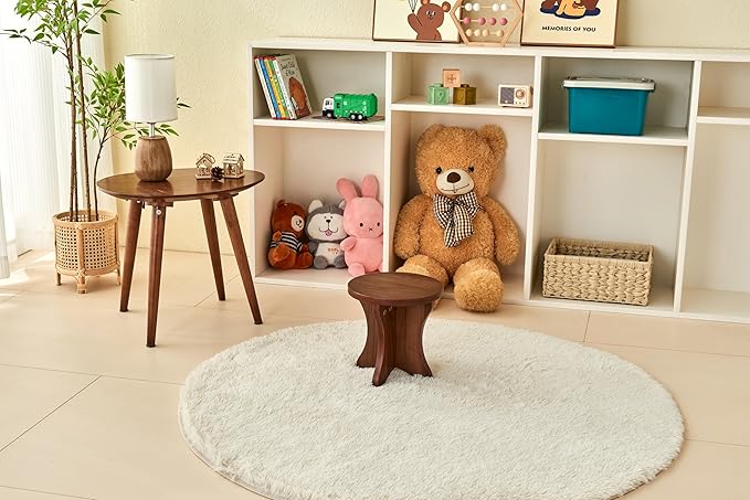 Rubber stools Seating for Kindergarten-Walnut
