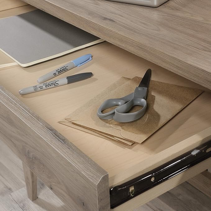 Sauder Summit Station Desk, L: 52.09" x W: 19.29" x H: 29.02", Laurel Oak finish